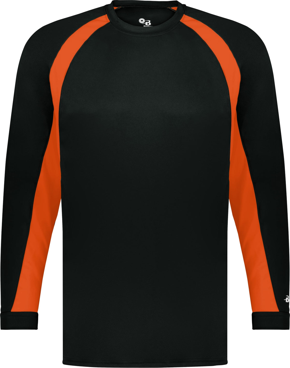 Front View of BA BLACK/BT. ORANGE YOUTH HOOK L/S TEE