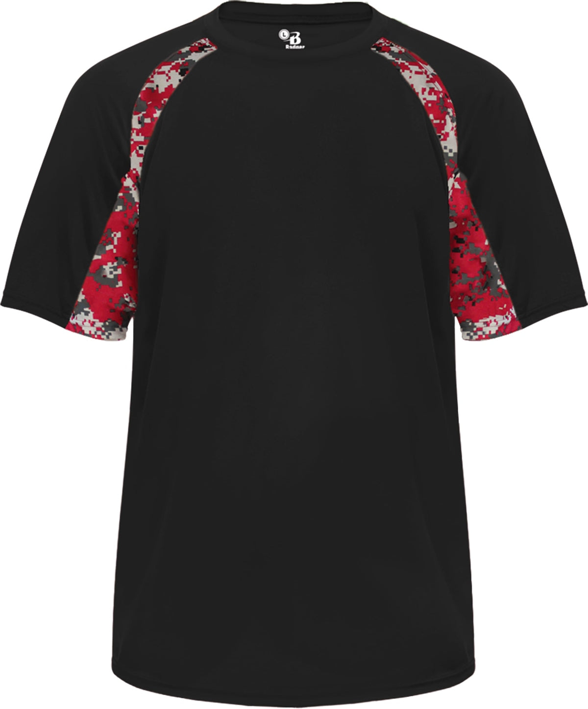 Front View of BA BLACK/RED DIGITAL DIGITAL HOOK TEE