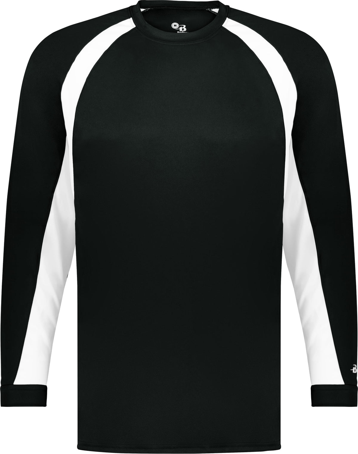 Front View of BA BLACK/WHITE YOUTH HOOK L/S TEE