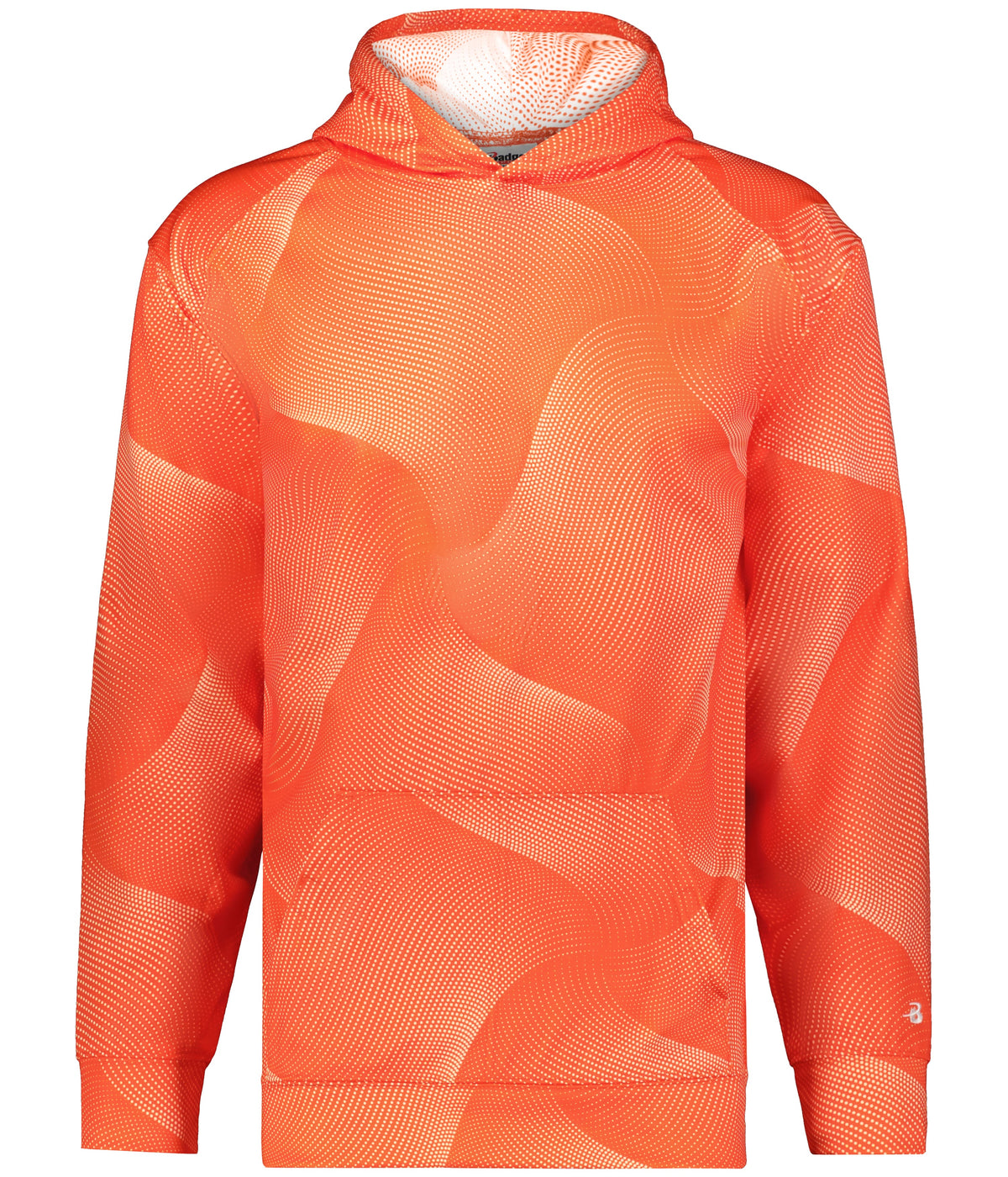 Front View of BA BURNT ORANGE WARP YOUTH WARP HOODIE