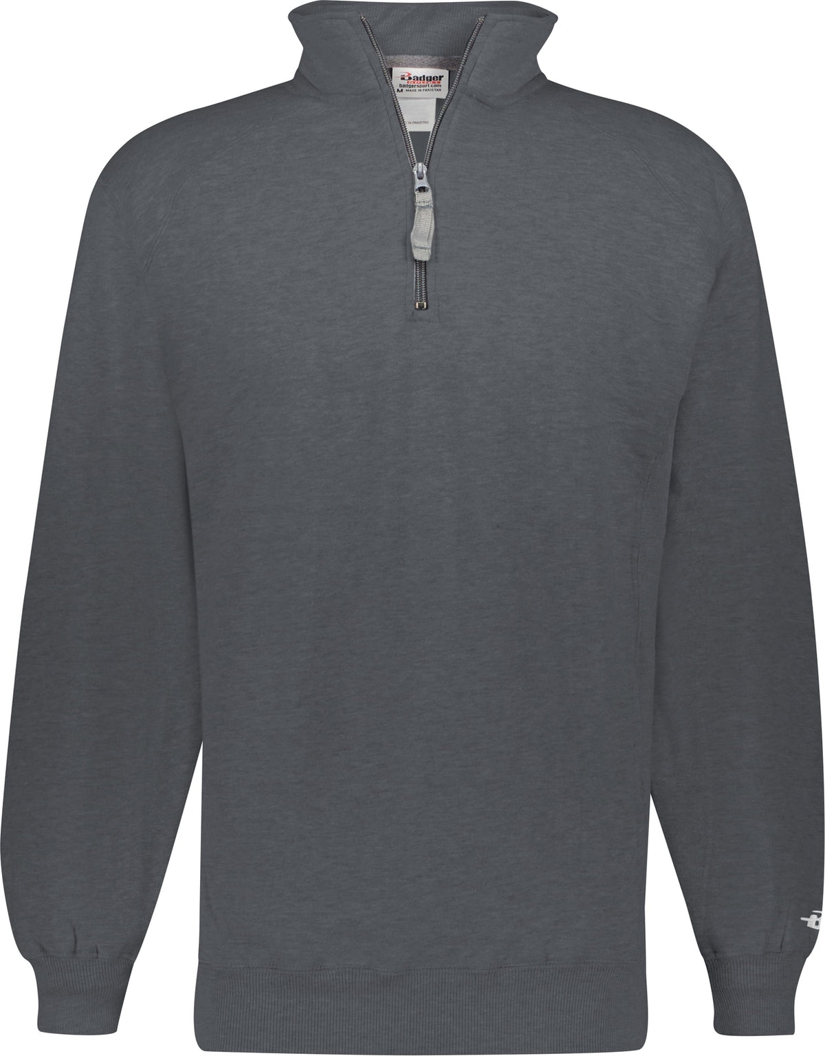 Front View of BA CHARCOAL 1/4 ZIP FLEECE PULLOVER