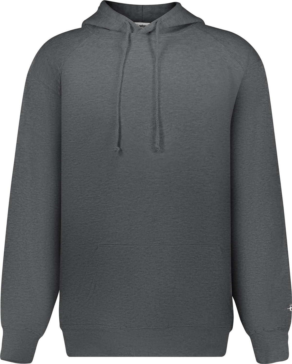 Front View of BA CHARCOAL ATHLETIC FLEECE HOODIE