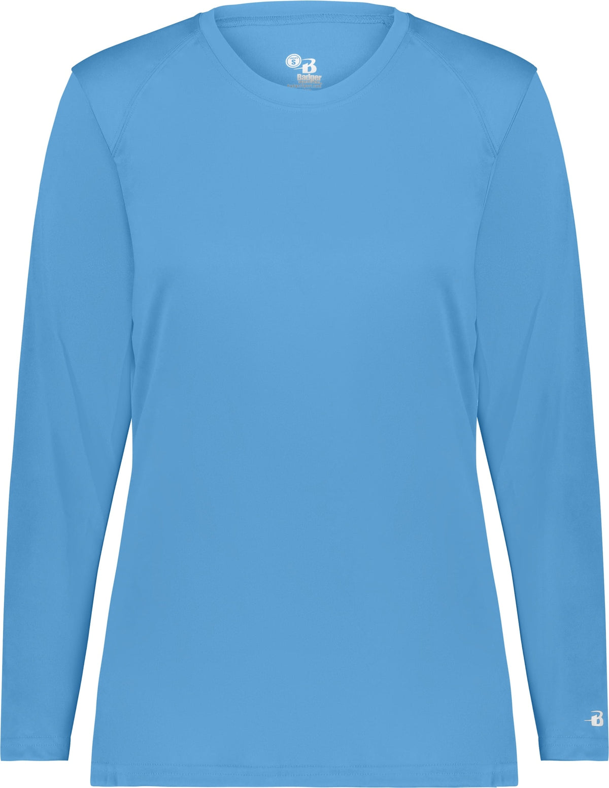Front View of BA COLUMBIA BLUE LADIES B-CORE L/S TEE
