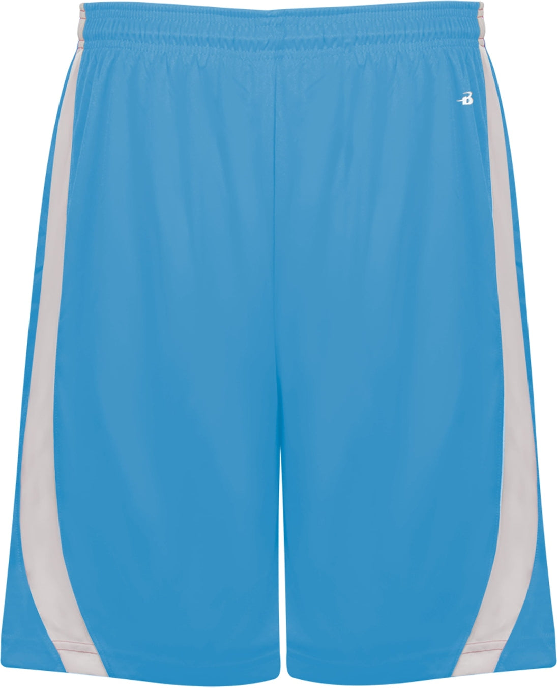 Front View of BA COLUMBIA BLUE/WHITE B-SLAM REV. YOUTH SHORT
