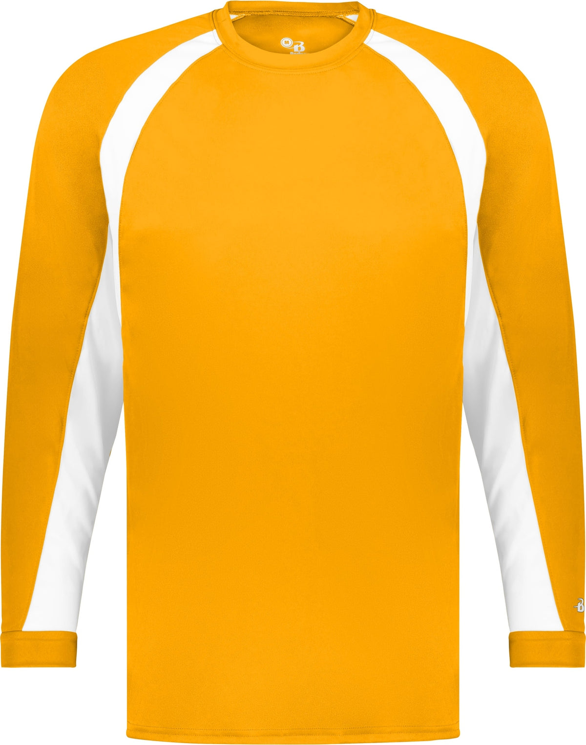 Front View of BA GOLD/WHITE HOOK L/S TEE