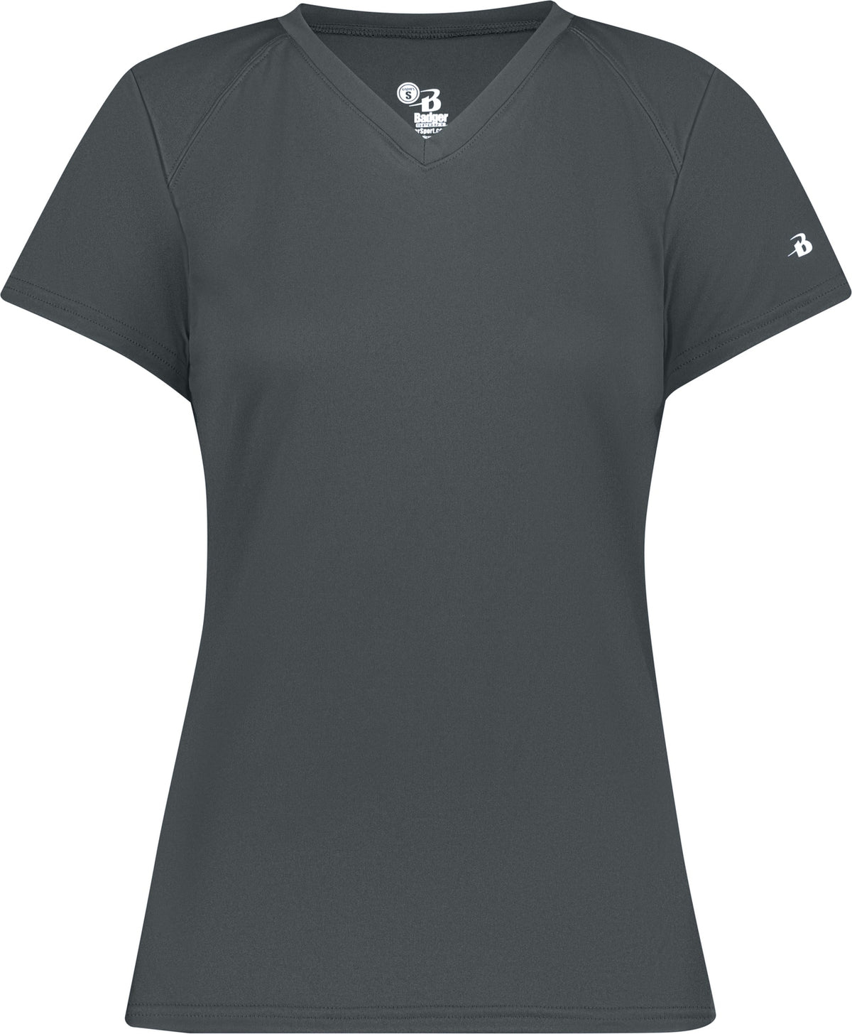 Front View of BA GRAPHITE LADIES B-CORE V-NECK TEE