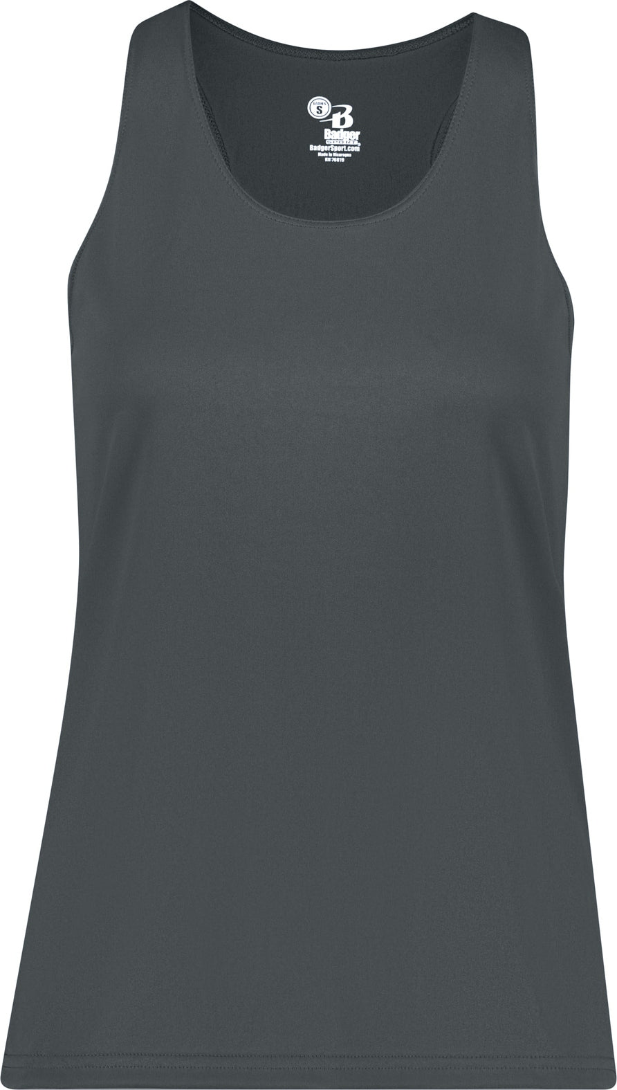 Front View of BA GRAPHITE LADIES' RACERBACK TANK