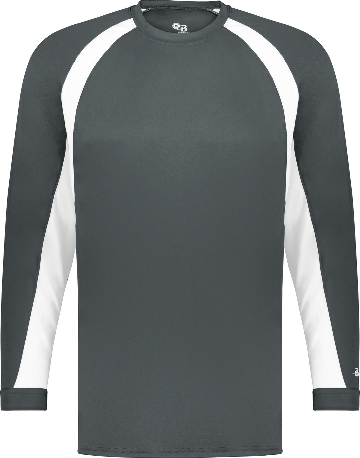 Front View of BA GRAPHITE/WHITE HOOK L/S TEE