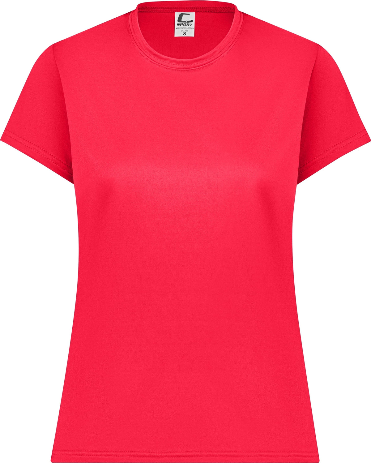 Front View of BA HOT CORAL LADIES C2 TEE