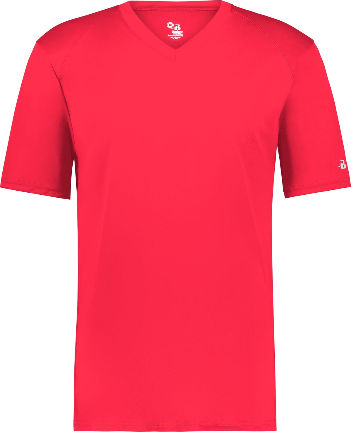 Front View of BA HOT CORAL YOUTH B-CORE V-NECK TEE