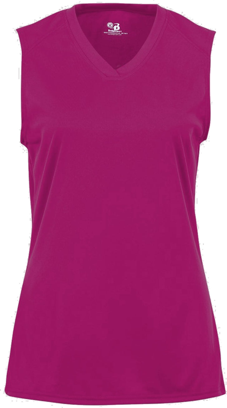 Front View of BA HOT PINK GIRLS B-CORE SLEEVELESS TANK