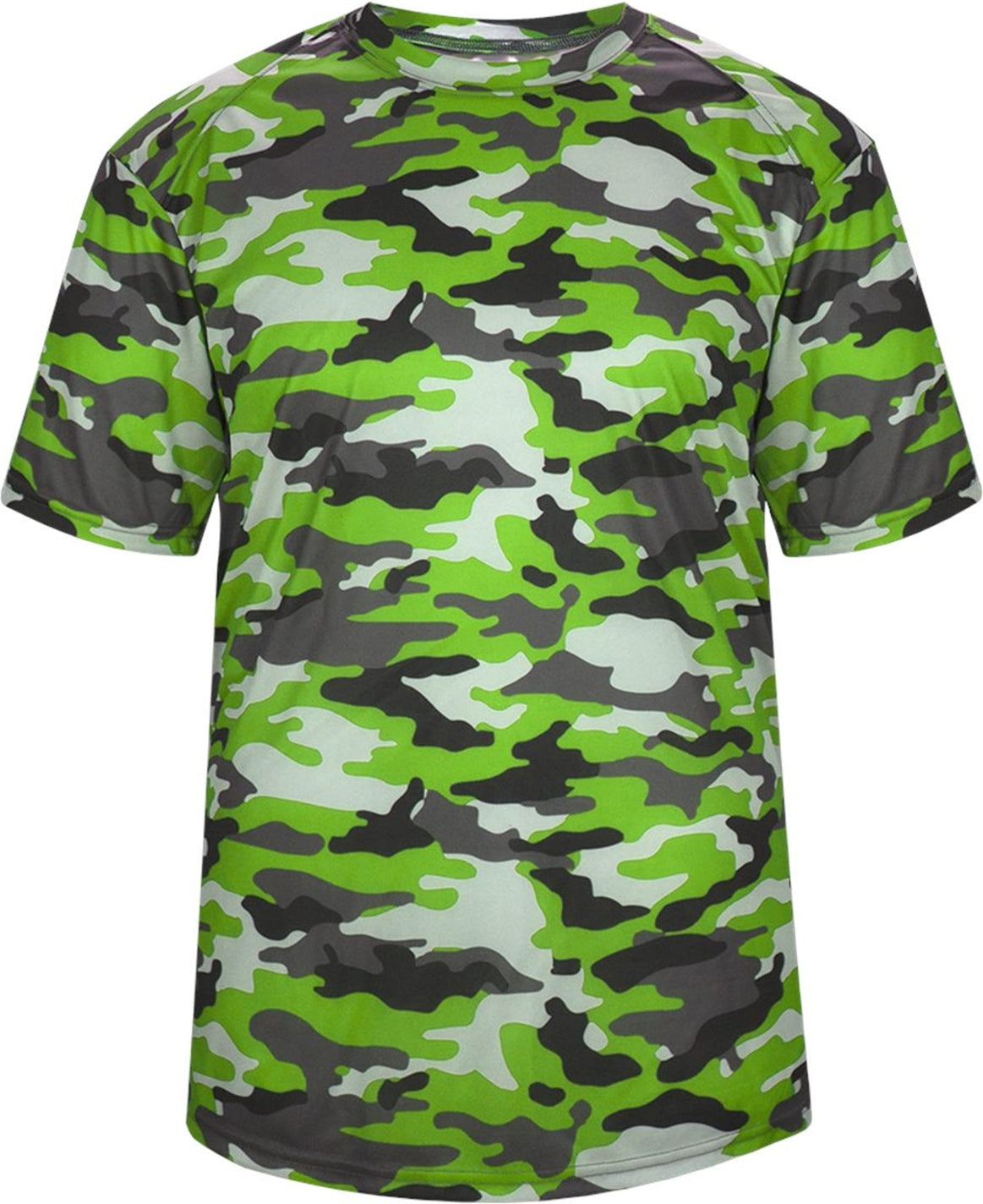 Front View of BA LIME CAMO YOUTH CAMO TEE
