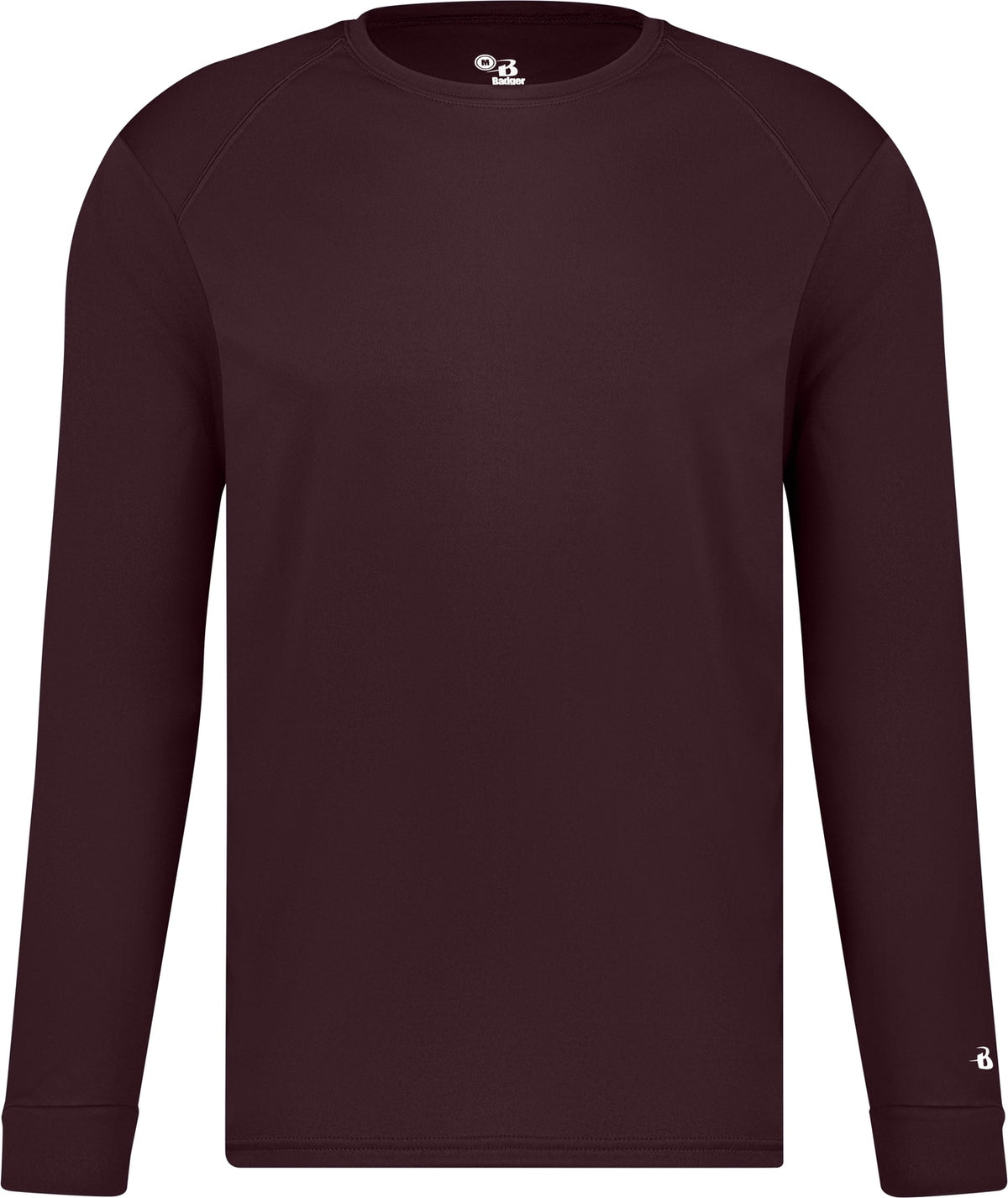 Front View of BA MAROON B-CORE L/S TEE
