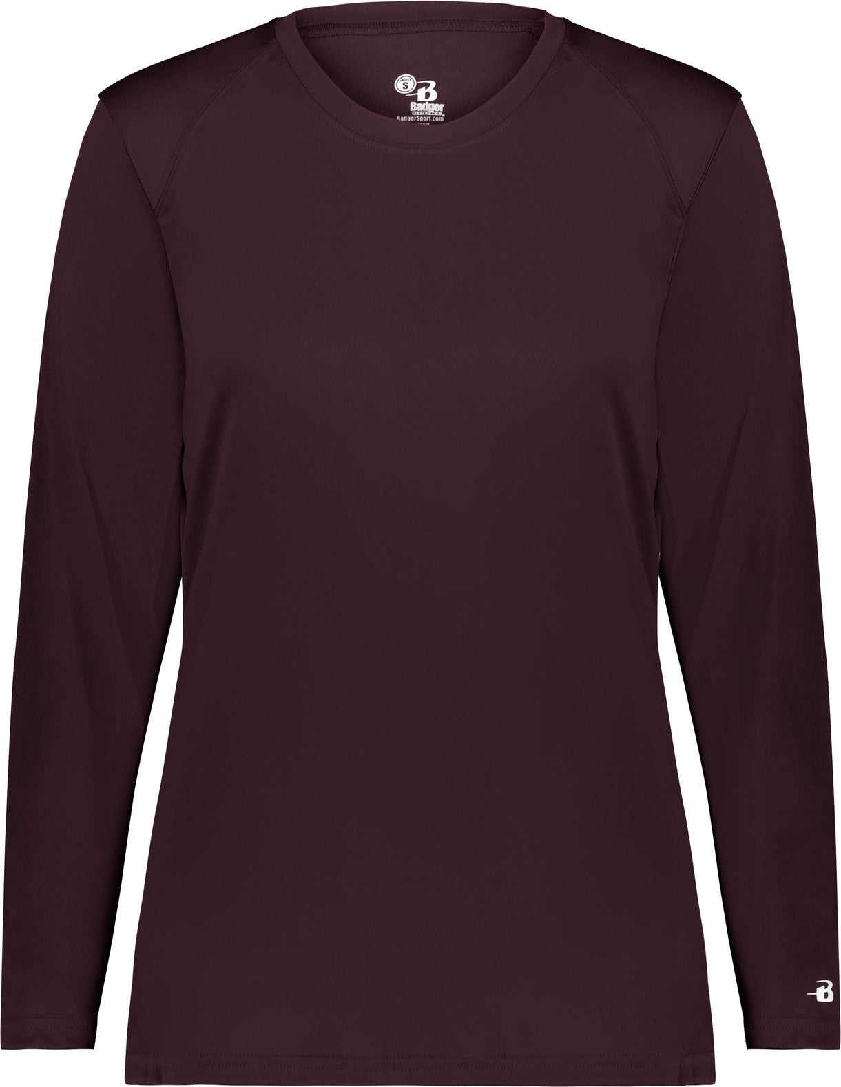 BA MAROON LADIES B-CORE L/S TEE