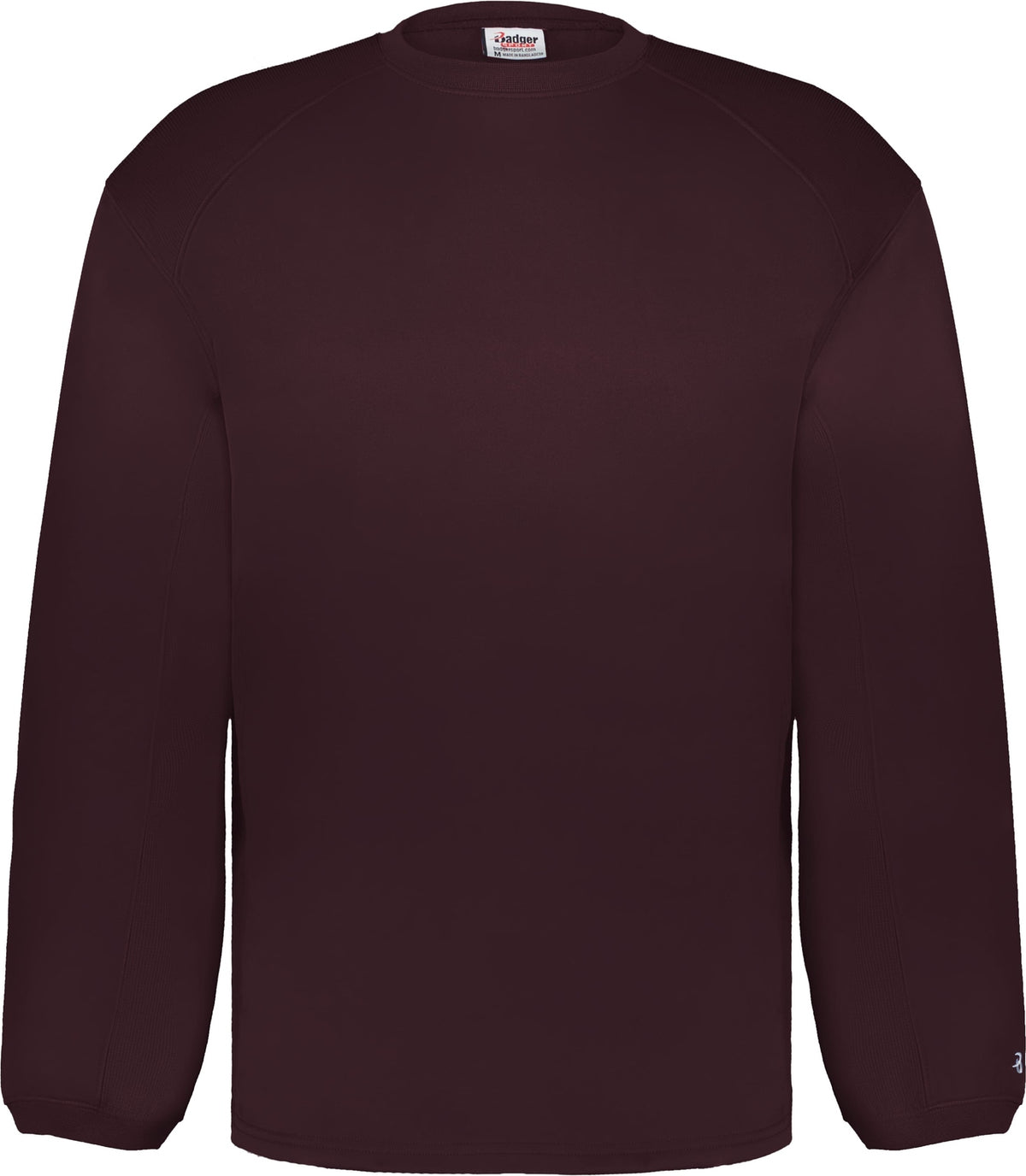 Front View of BA MAROON PERFORMANCE FLEECE CREW