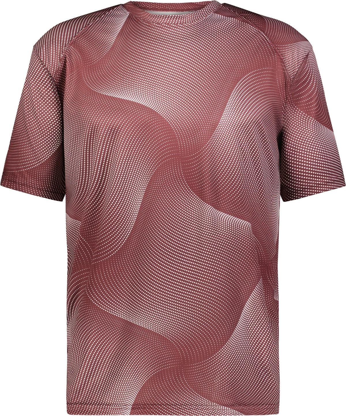 Front View of BA MAROON WARP WARP TEE