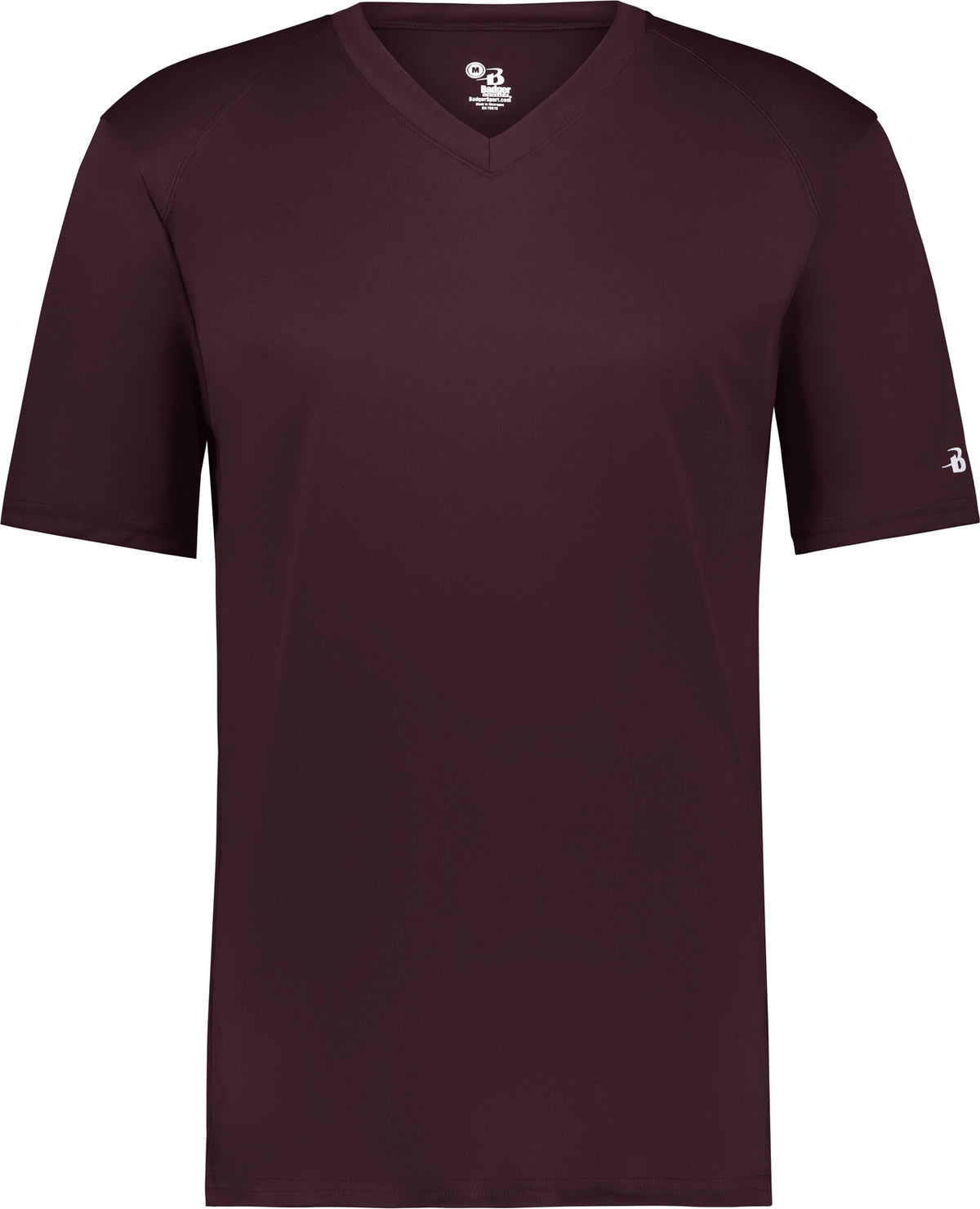 Front View of BA MAROON YOUTH B-CORE V-NECK TEE