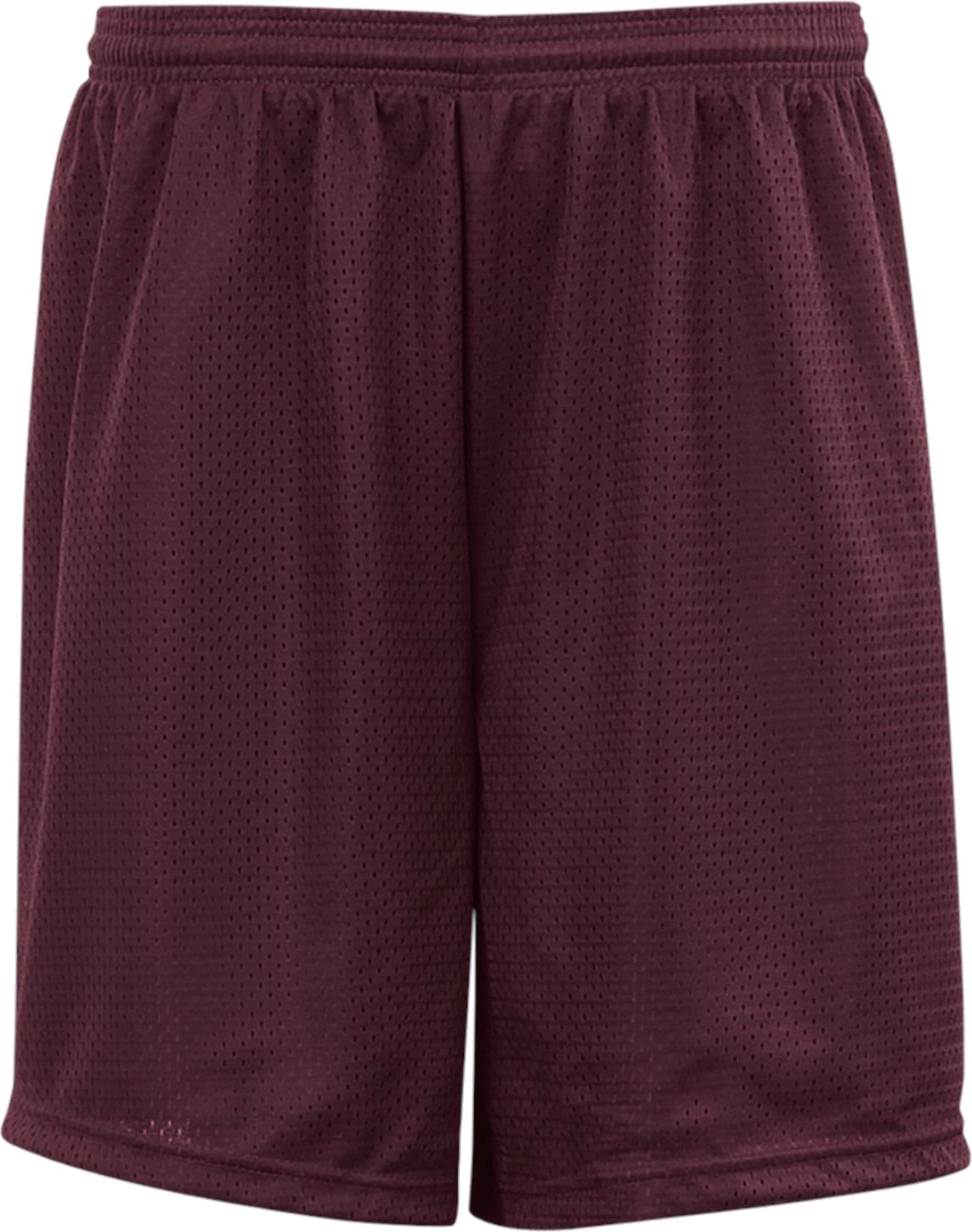 Front View of BA MAROON YOUTH MESH/TRICOT SHORT