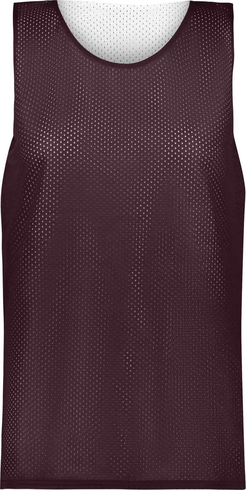Front View of BA MAROON/WHITE LADIES MESH REVERSIBLE JERSEY