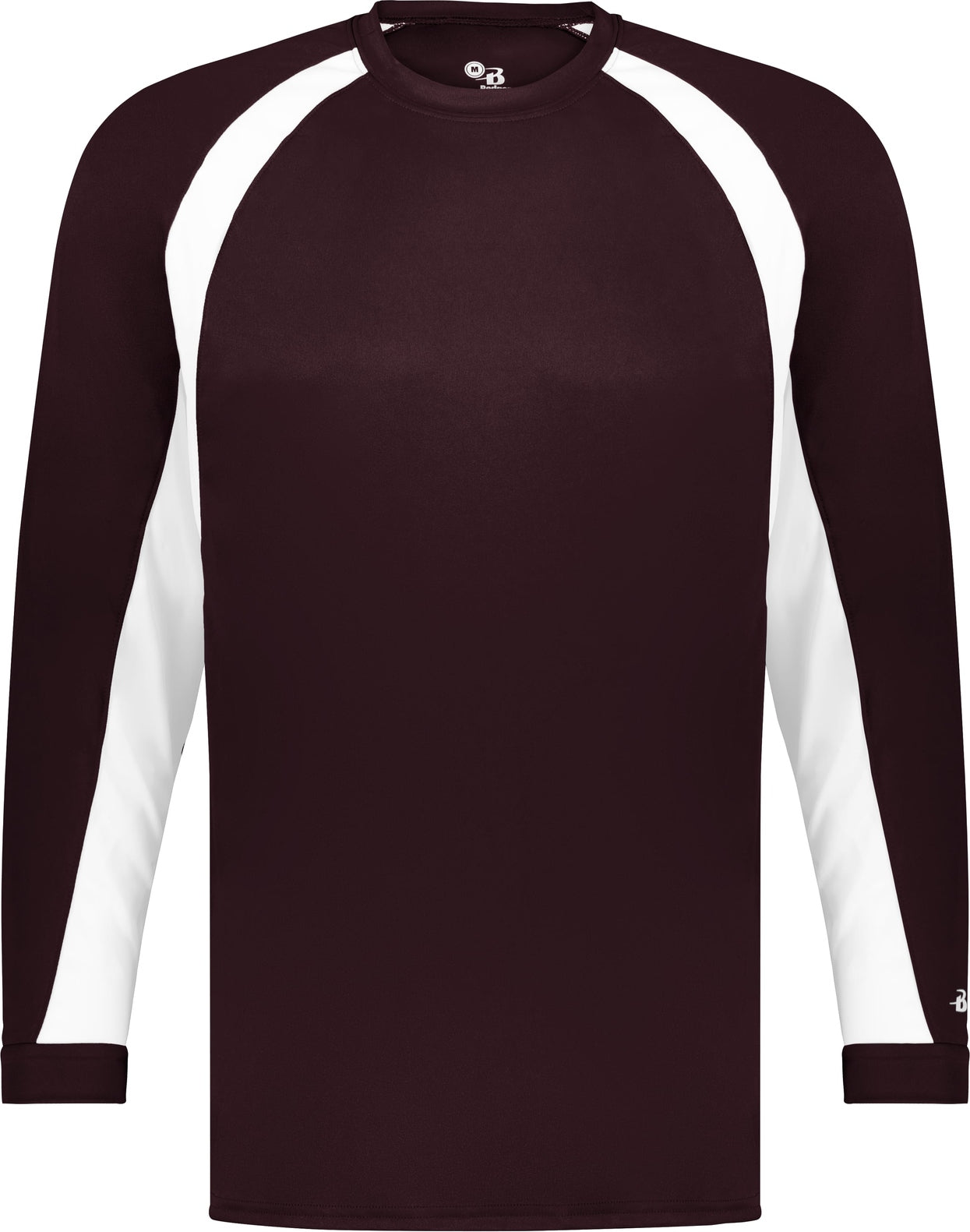 BA MAROON/WHITE YOUTH HOOK L/S TEE