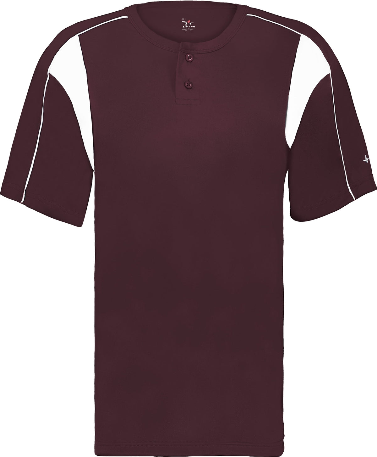 Front View of BA MAROON/WHITE YOUTH PRO PLACKET