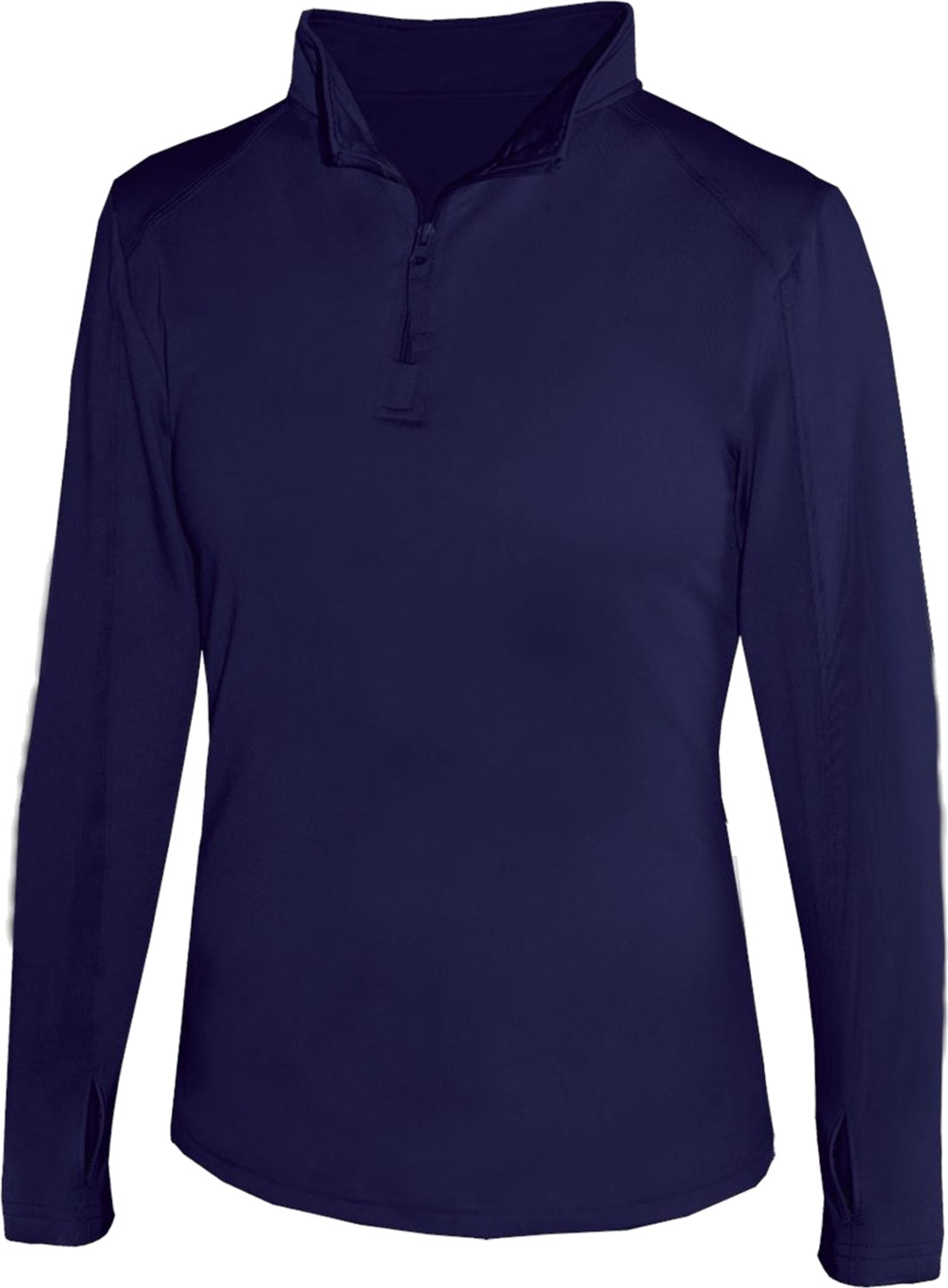 Front View of BA NAVY 1/4 ZIP LADIES' LIGHTWEIGHT PU