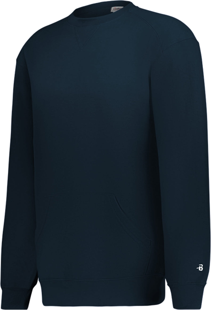 Front View of BA NAVY ATHLETIC FLEECE POCKET CREW