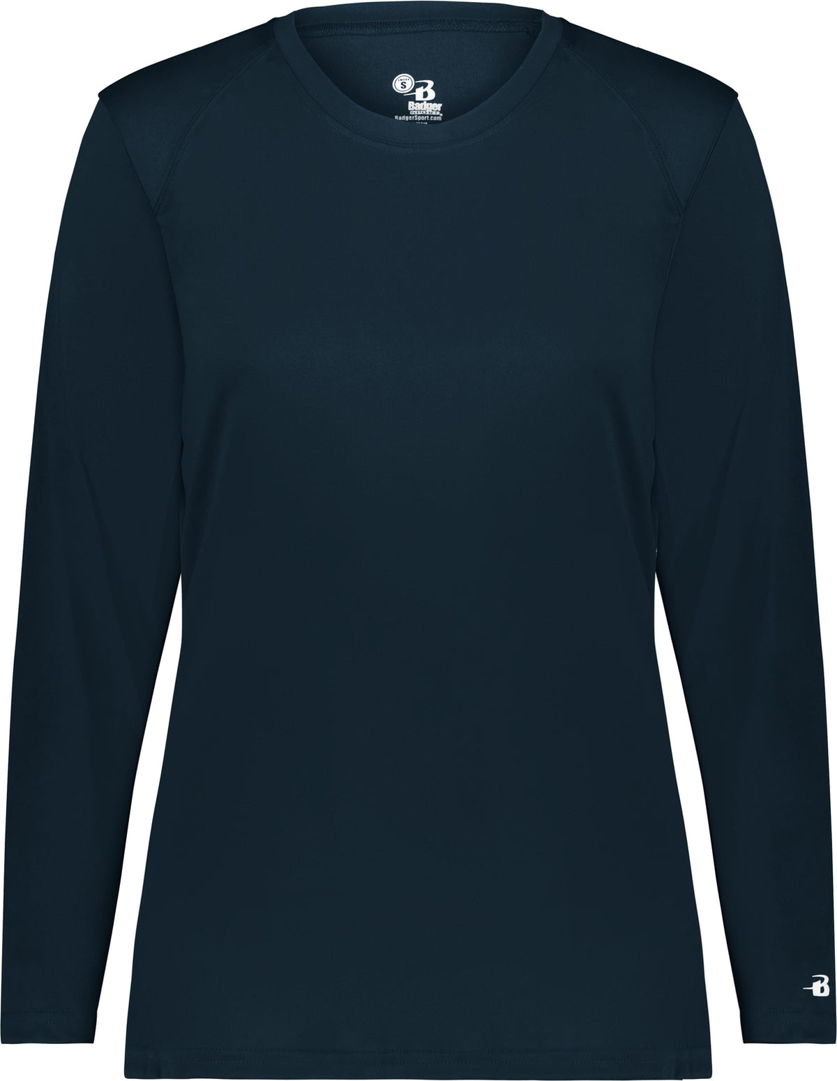 Front View of BA NAVY LADIES B-CORE L/S TEE