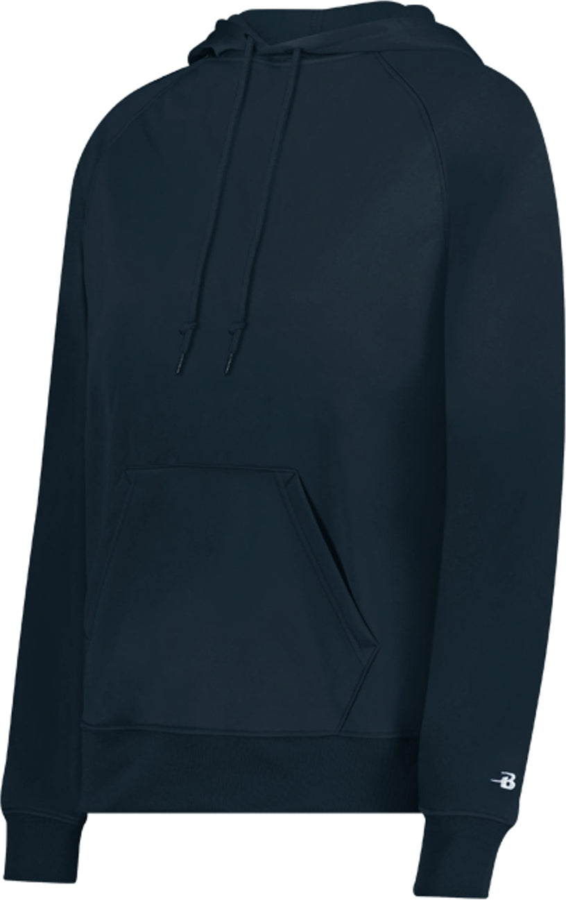 Front View of BA NAVY LADIES PERFORMANCE FLECE HOODI