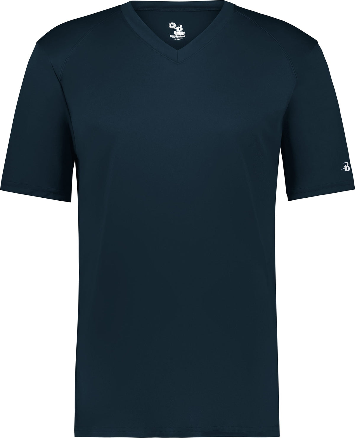 Front View of BA NAVY YOUTH B-CORE V-NECK TEE