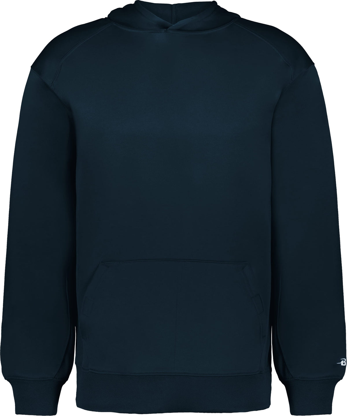 Front View of BA NAVY YOUTH PERFORMANCE FLEECE HOODI