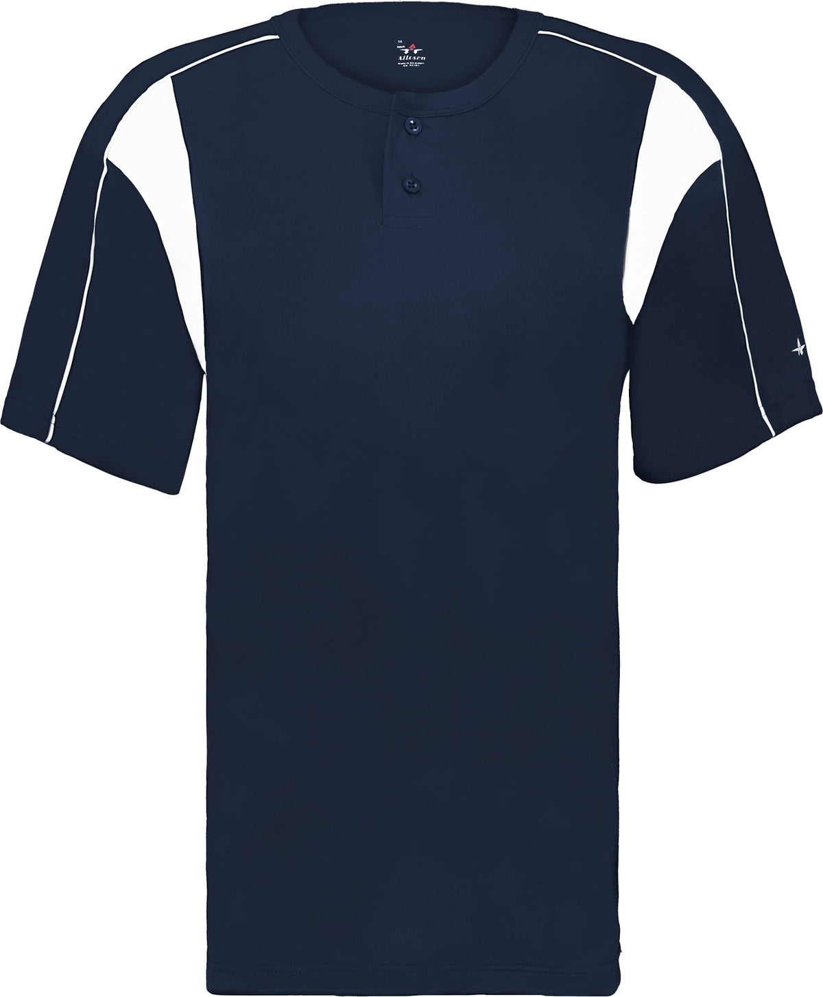 Front View of BA NAVY/WHITE YOUTH PRO PLACKET