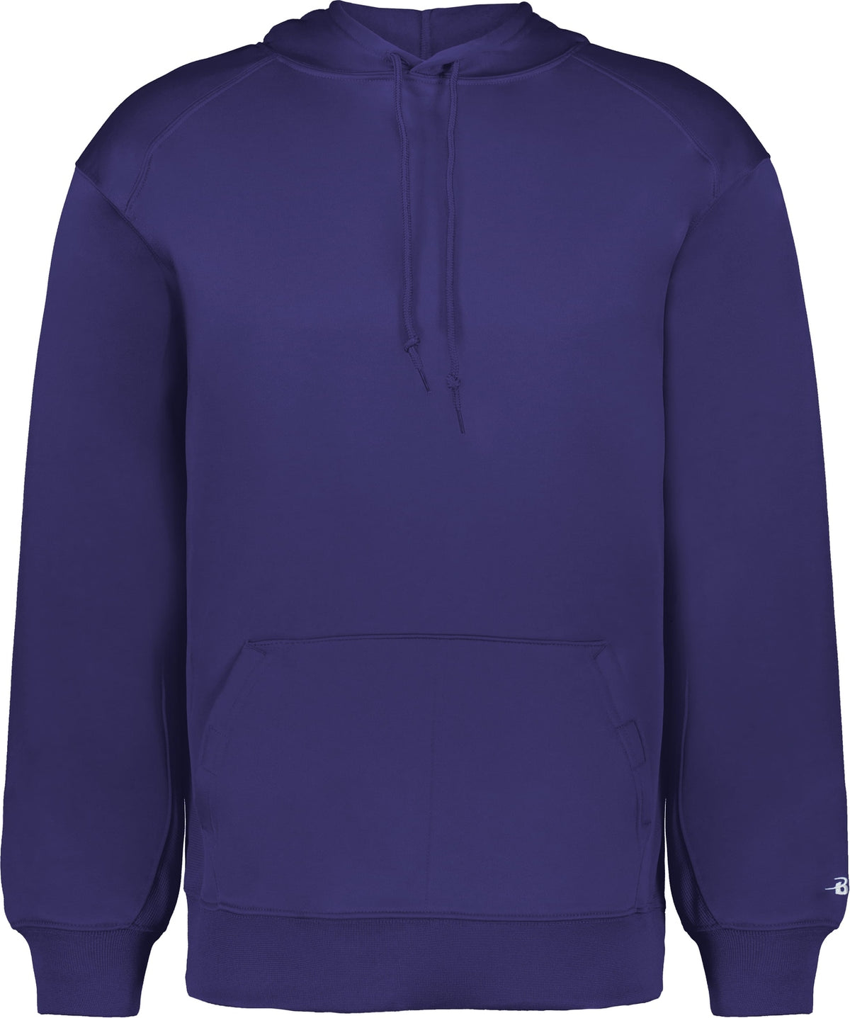 Front View of BA PURPLE PERFORMANCE FLEECE HOODIE