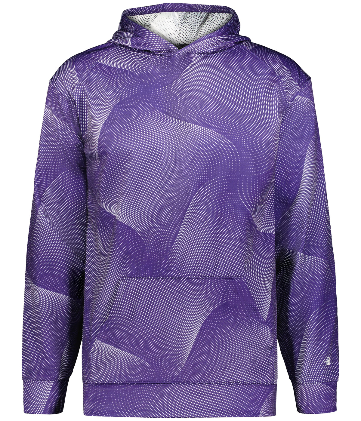 Front View of BA PURPLE WARP YOUTH WARP HOODIE