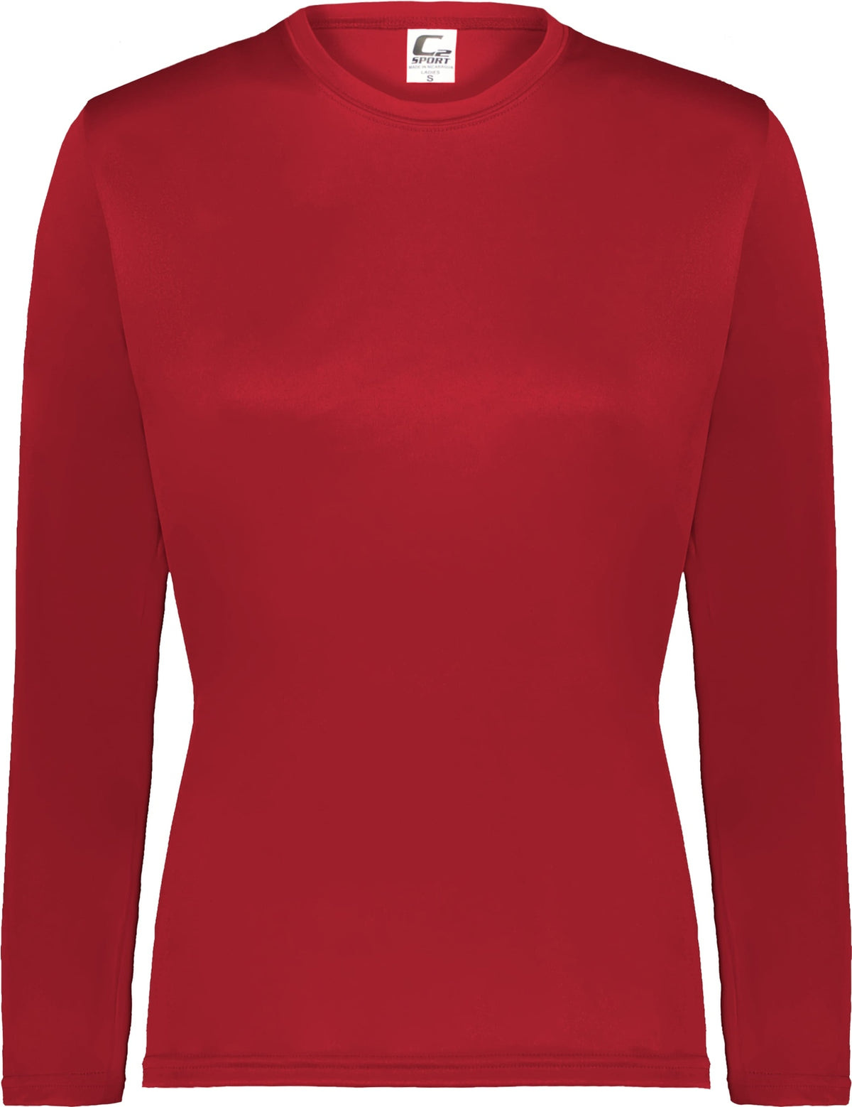 Front View of BA RED LADIES C2 L/S TEE