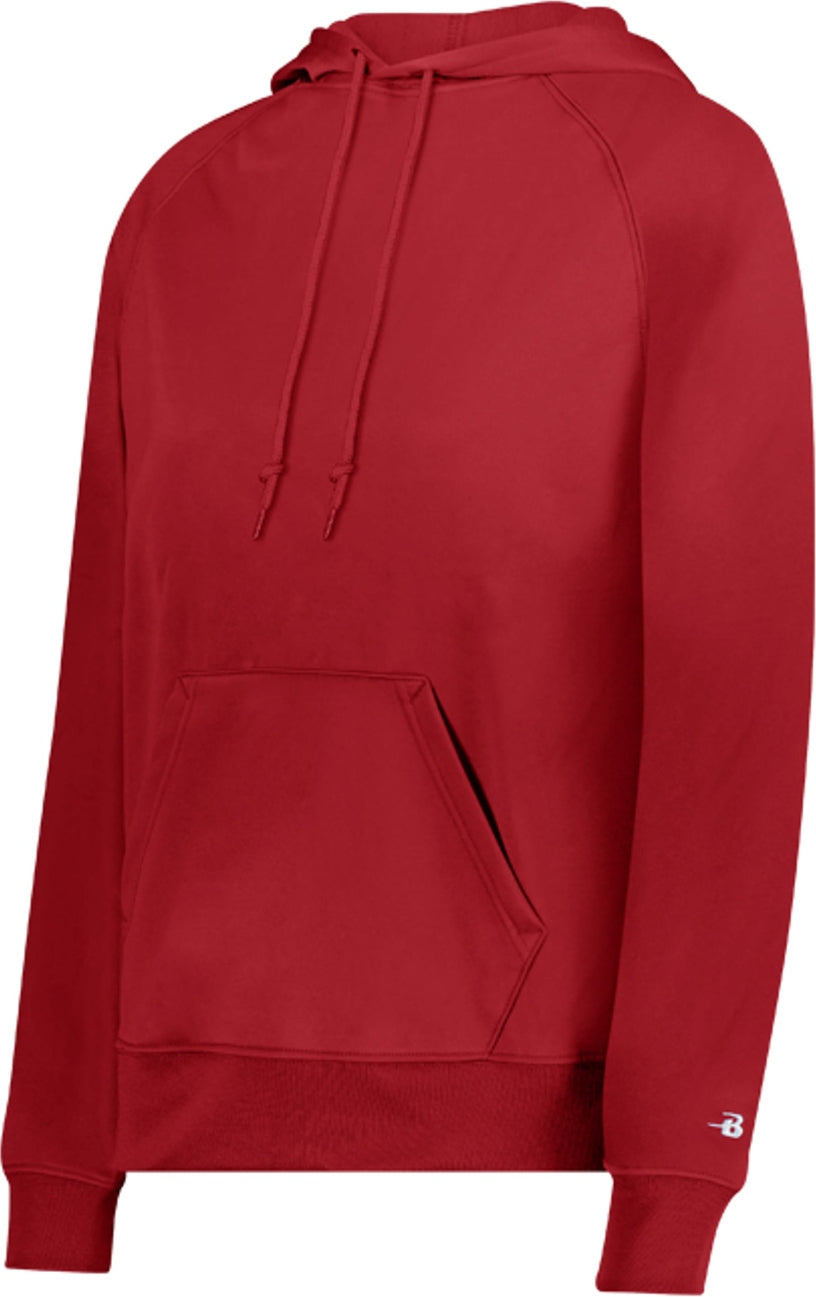 Front View of BA RED LADIES PERFORMANCE FLECE HOODI