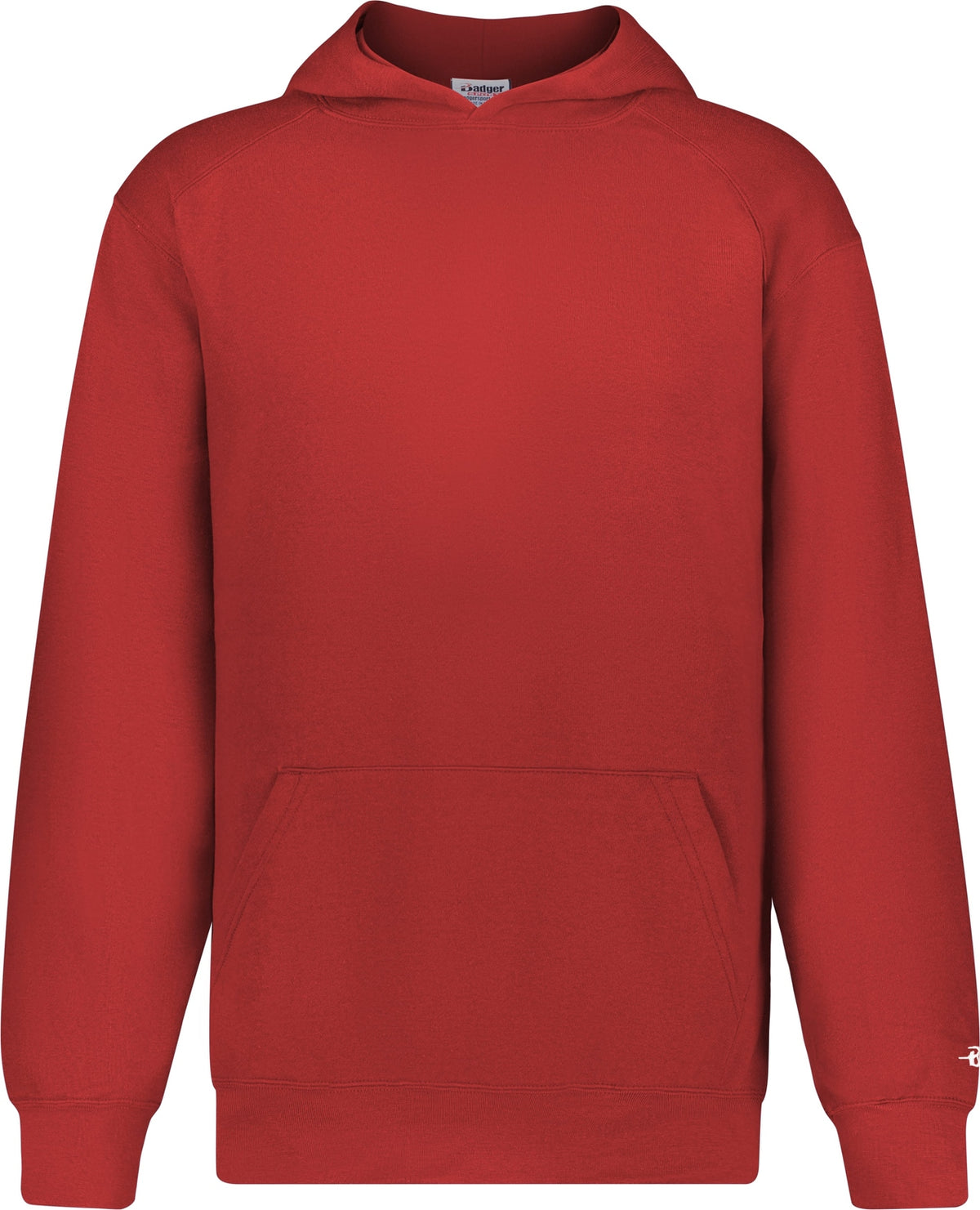 Front View of BA RED YOUTH ATHLTIC FLEECE HOODIE