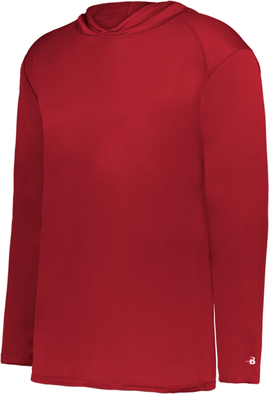 Front View of BA RED YOUTH B-CORE L/S HOOD TEE