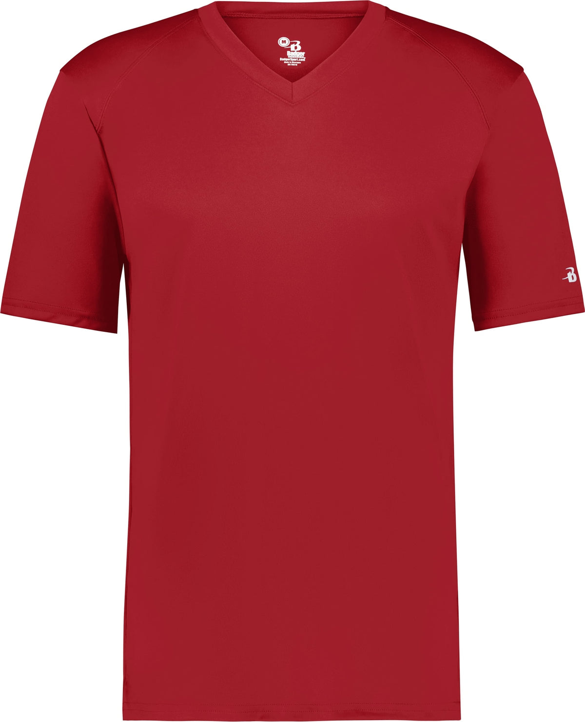 Front View of BA RED YOUTH B-CORE V-NECK TEE