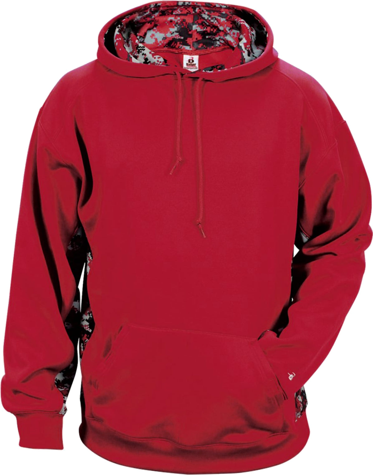 Front View of BA RED/RED DIGITAL DIGITAL C/B YOUTH HOOD