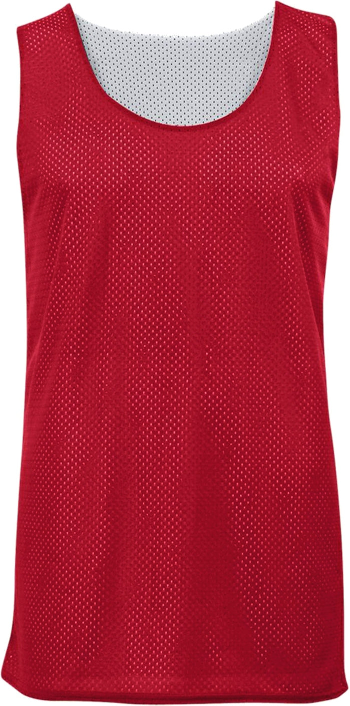 Front View of BA RED/WHITE YOUTH MESH REVERSIBLE JERSEY