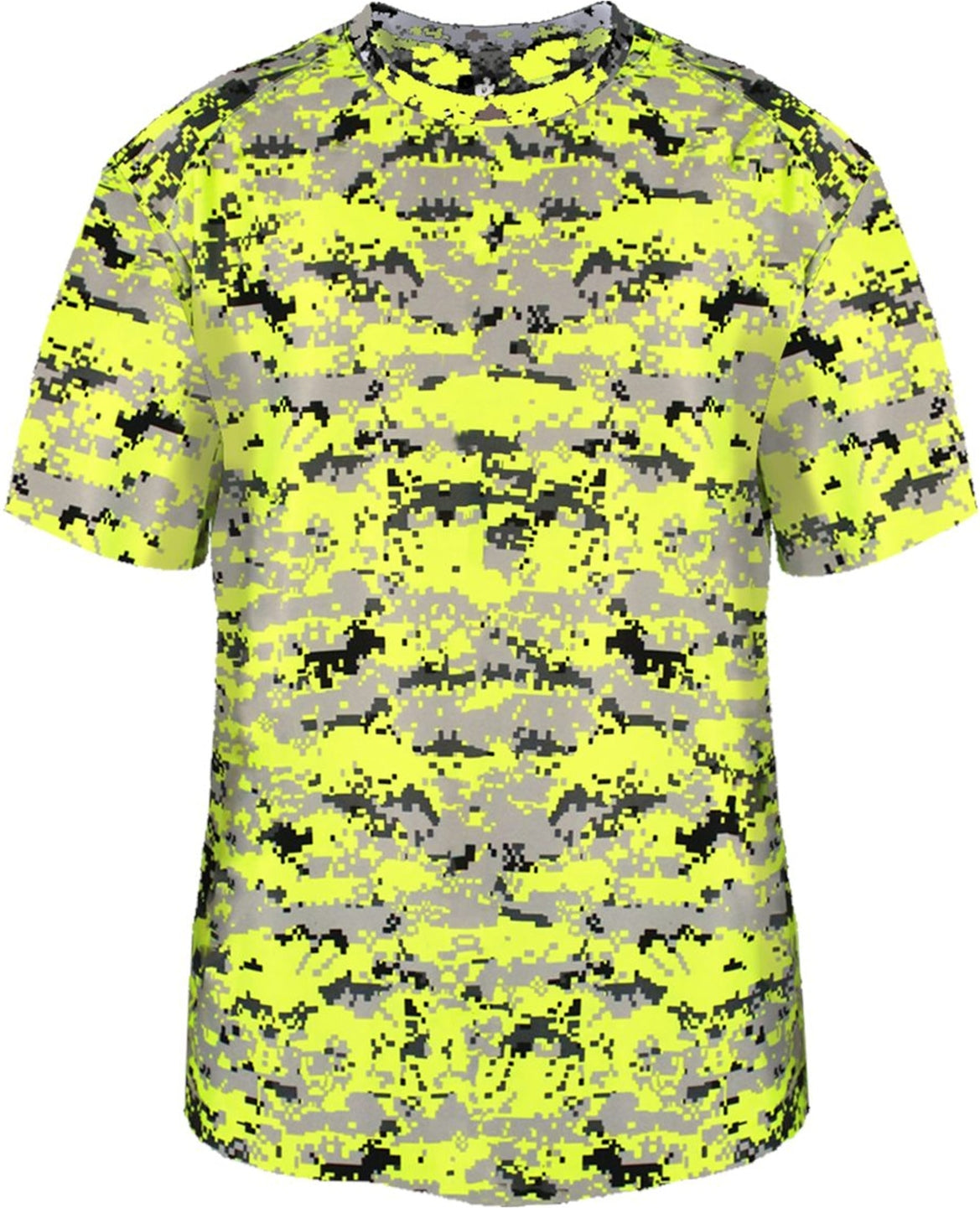 Front View of BA SAFETY YELLOW DIGITAL YOUTH DIGITAL TEE