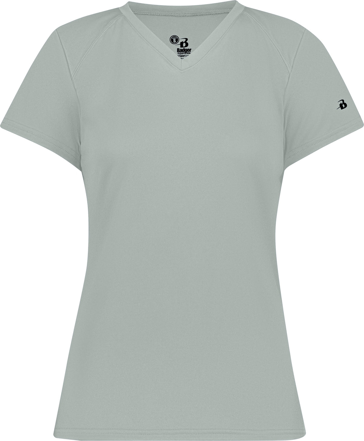 Front View of BA SILVER LADIES B-CORE V-NECK TEE