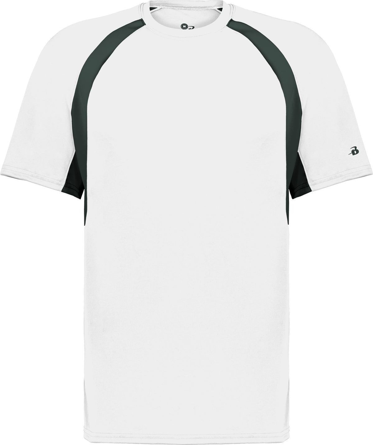 Front View of BA WHITE/BLACK YOUTH HOOK TEE