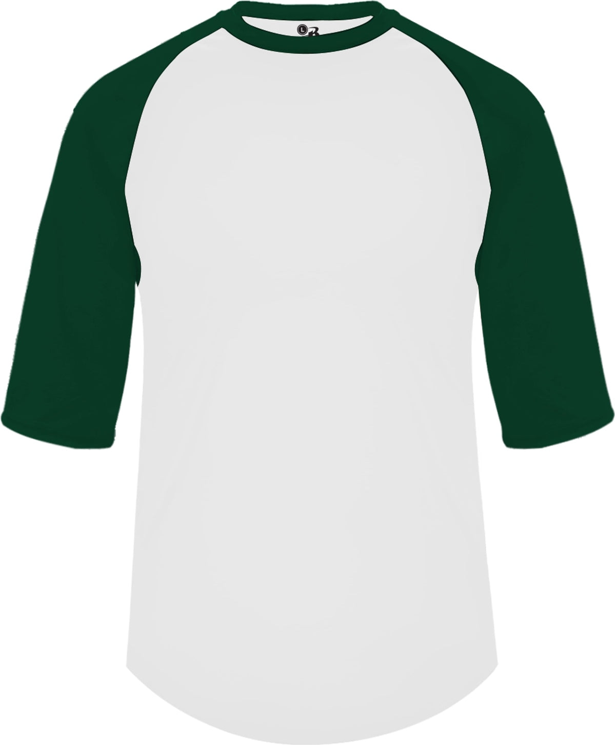 Front View of BA WHITE/FOREST YOUTH B-BASEBALL TEE