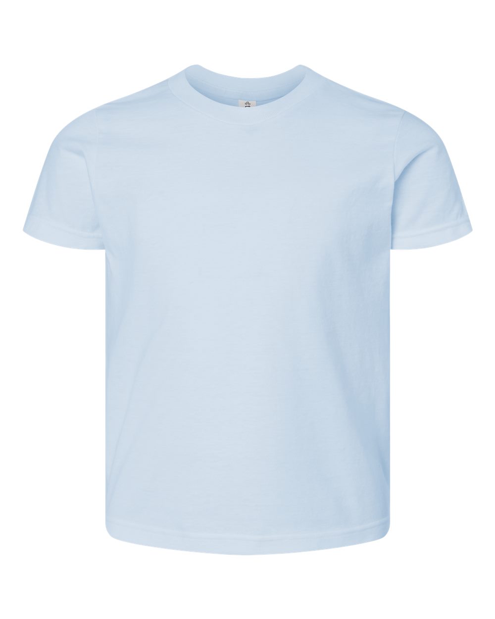 Front View of Baby Blue Youth Fine Jersey T-Shirt - 235