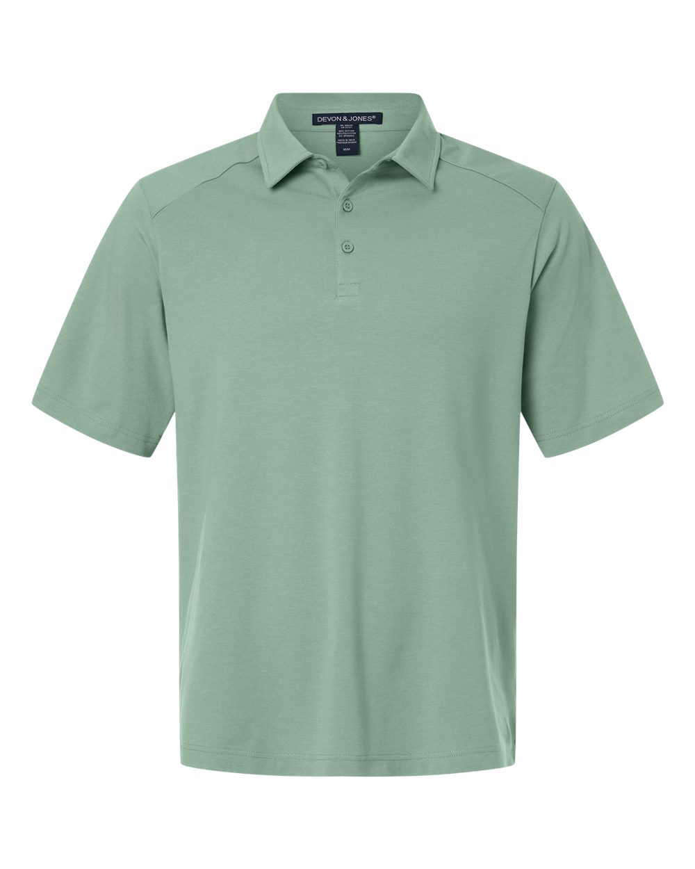 Front View of Balsam Green Men's Seaton Pebble Textured Polo - DG102 plain