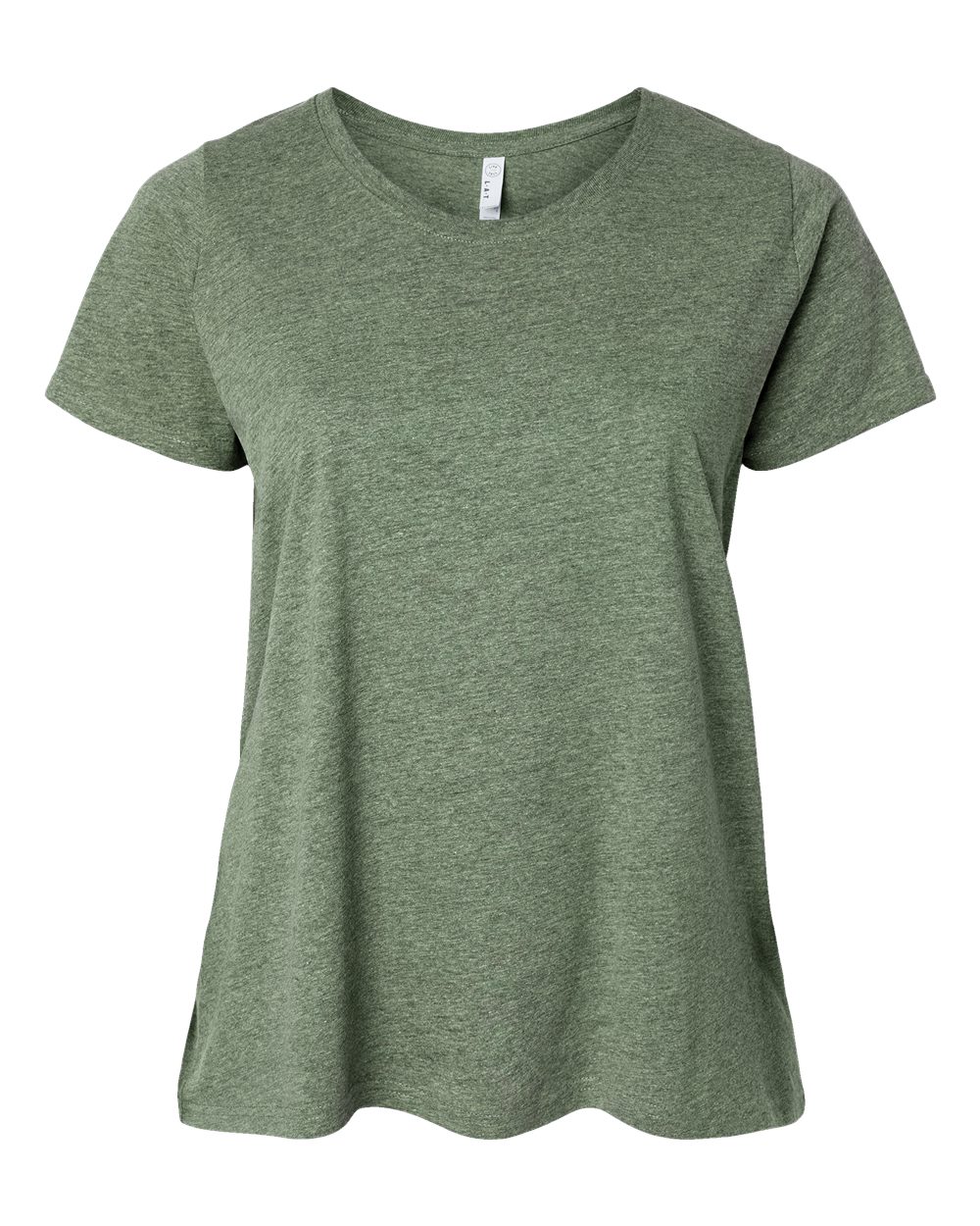 Front View of Bamboo Blackout Curvy Collection Women's Fine Jersey Tee - 3816