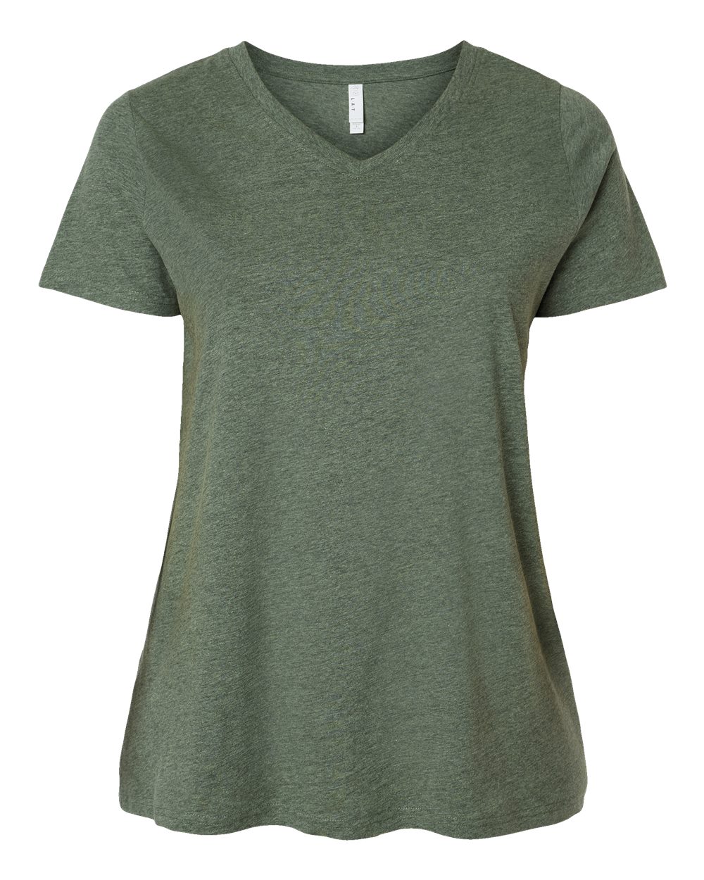 Front View of Bamboo Blackout Curvy Collection Women's Fine Jersey V-Neck Tee - 3817