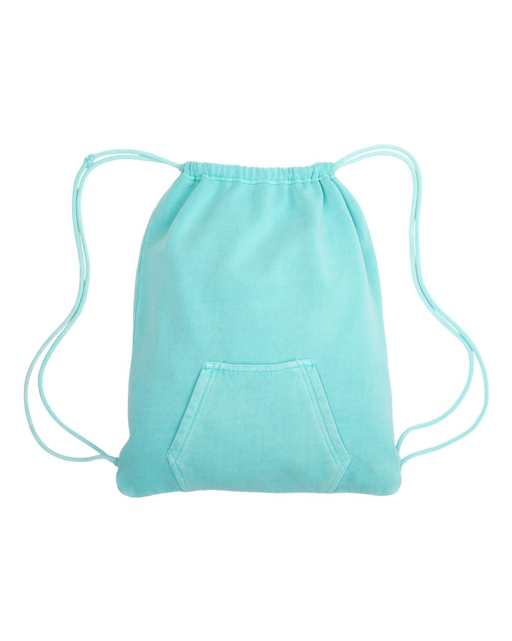 Front View of Barbados Blue Coastal Color™ Drawstring Bag - 25500